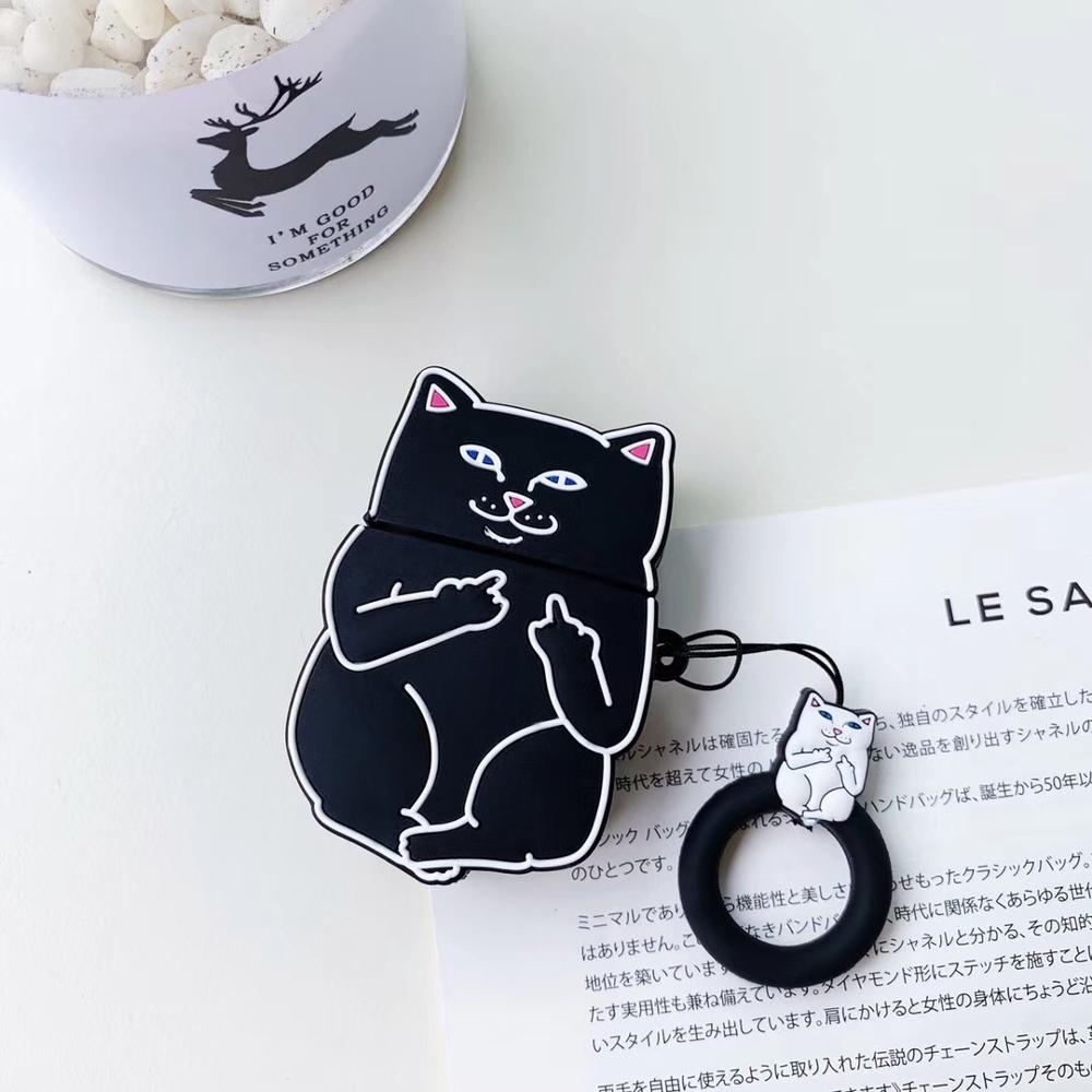 Cartoon Cat AirPods Case by Queendom