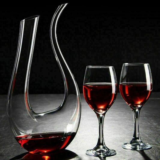 Crystal U-shaped 1500ml Wine Decanter by Queendom
