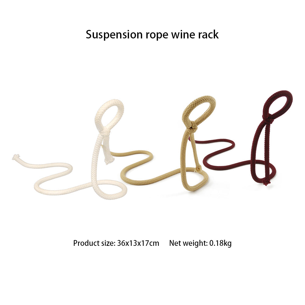 Suspended Rope Wine Bottle Holder by Queendom