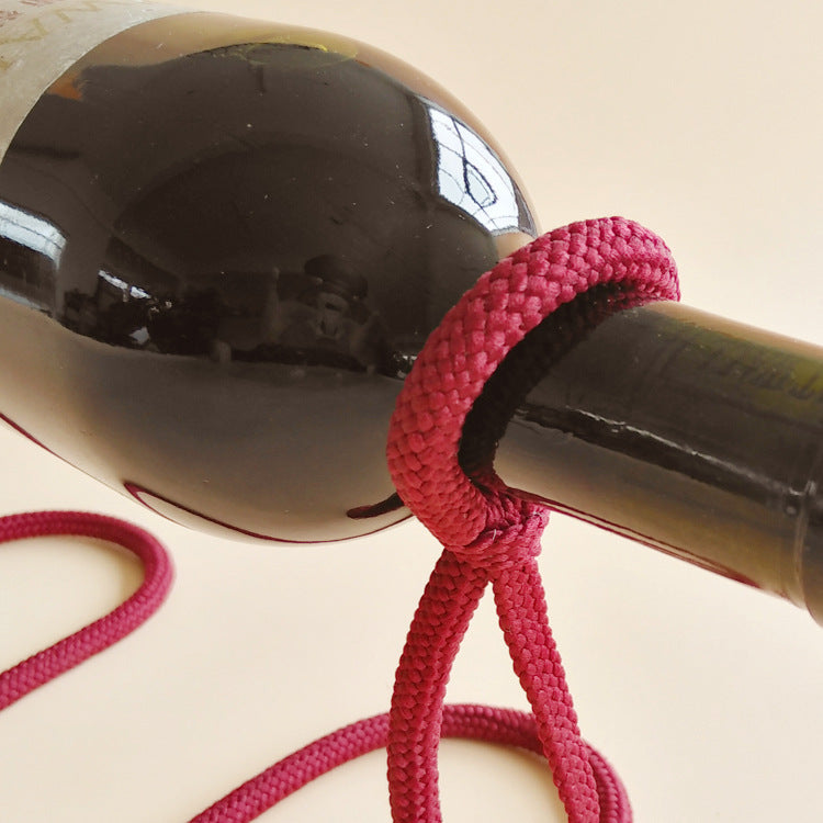Suspended Rope Wine Bottle Holder by Queendom