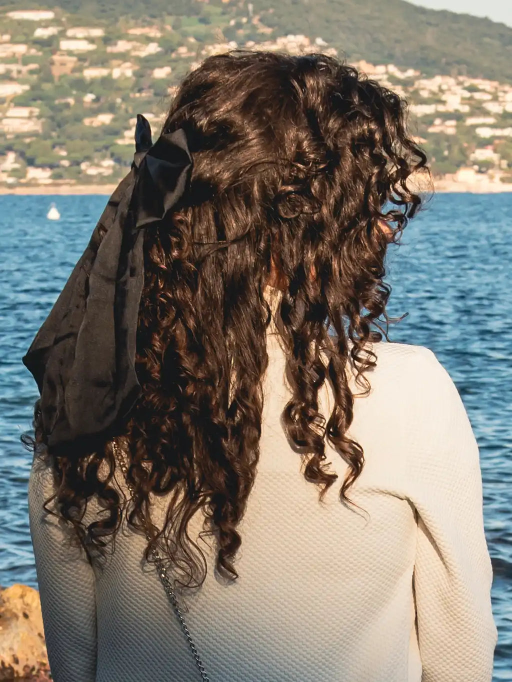 Large Satin Bow (Black)