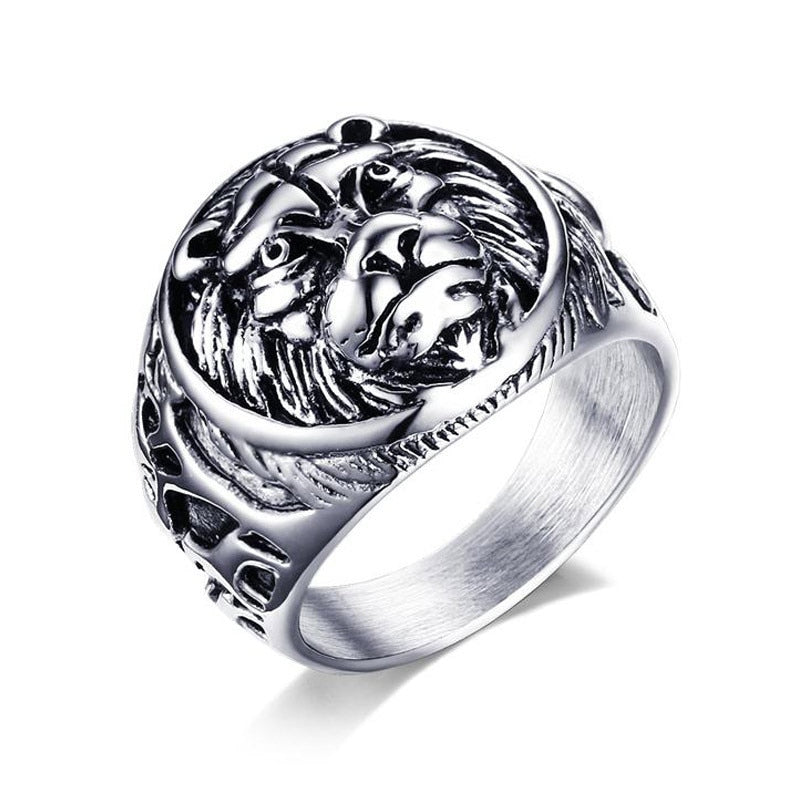 Lion Head Rings by Queendom
