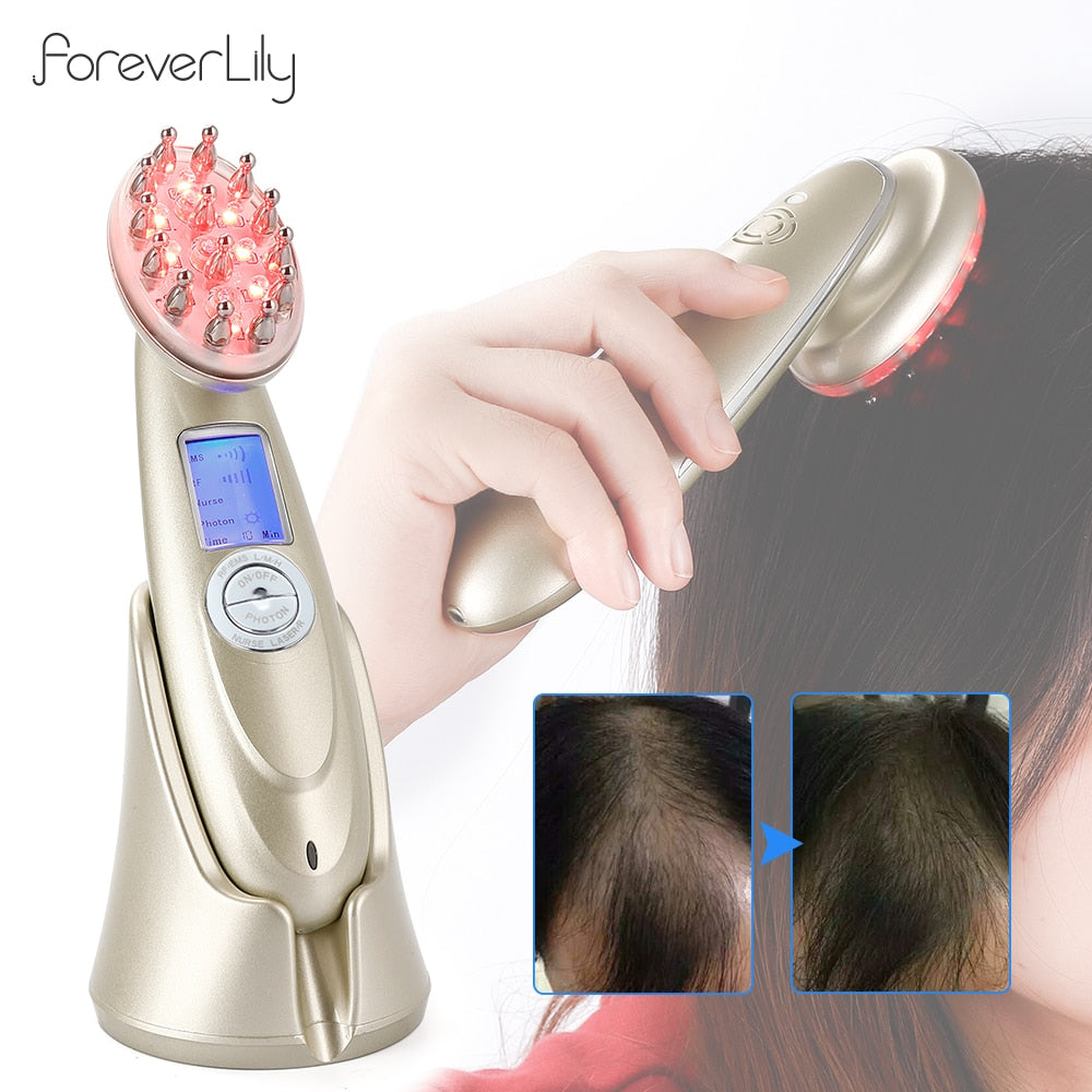 Electric Laser Hair Growth Comb Infrared EMS RF Vibration Massager Microcurrent Hair Care Hair Loss Treatment Hair Regrowth by Queendom
