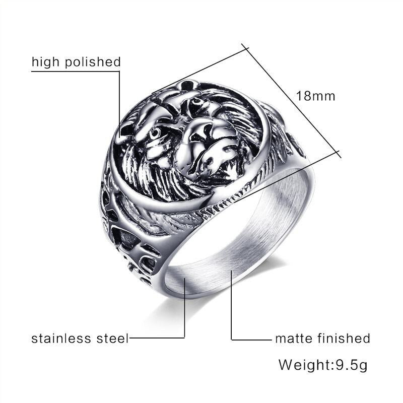 Lion Head Rings by Queendom
