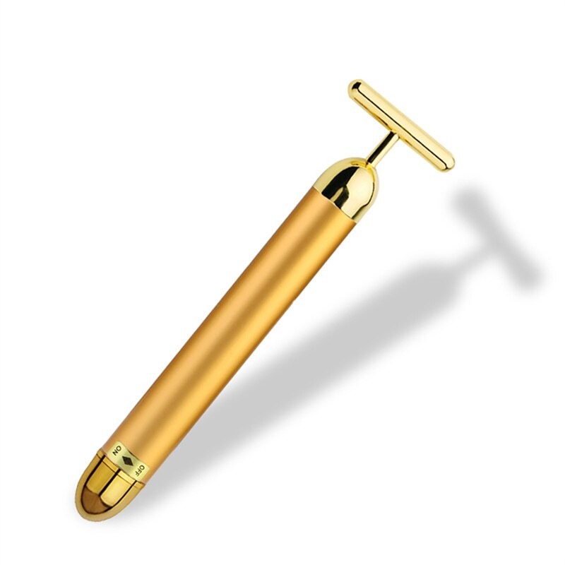Energy 24K Gold T Beauty Bar Facial Roller Massager by Queendom