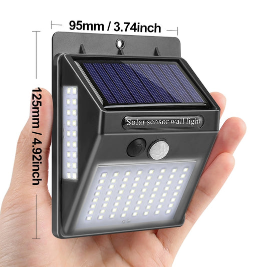 Garden Solar Lamp PIR Motion Sensor LED Solar Light Solar Powered By Sunlight Waterproof for Outdoor Wall Street Decoration by Queendom