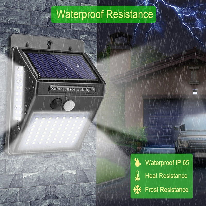 Garden Solar Lamp PIR Motion Sensor LED Solar Light Solar Powered By Sunlight Waterproof for Outdoor Wall Street Decoration by Queendom