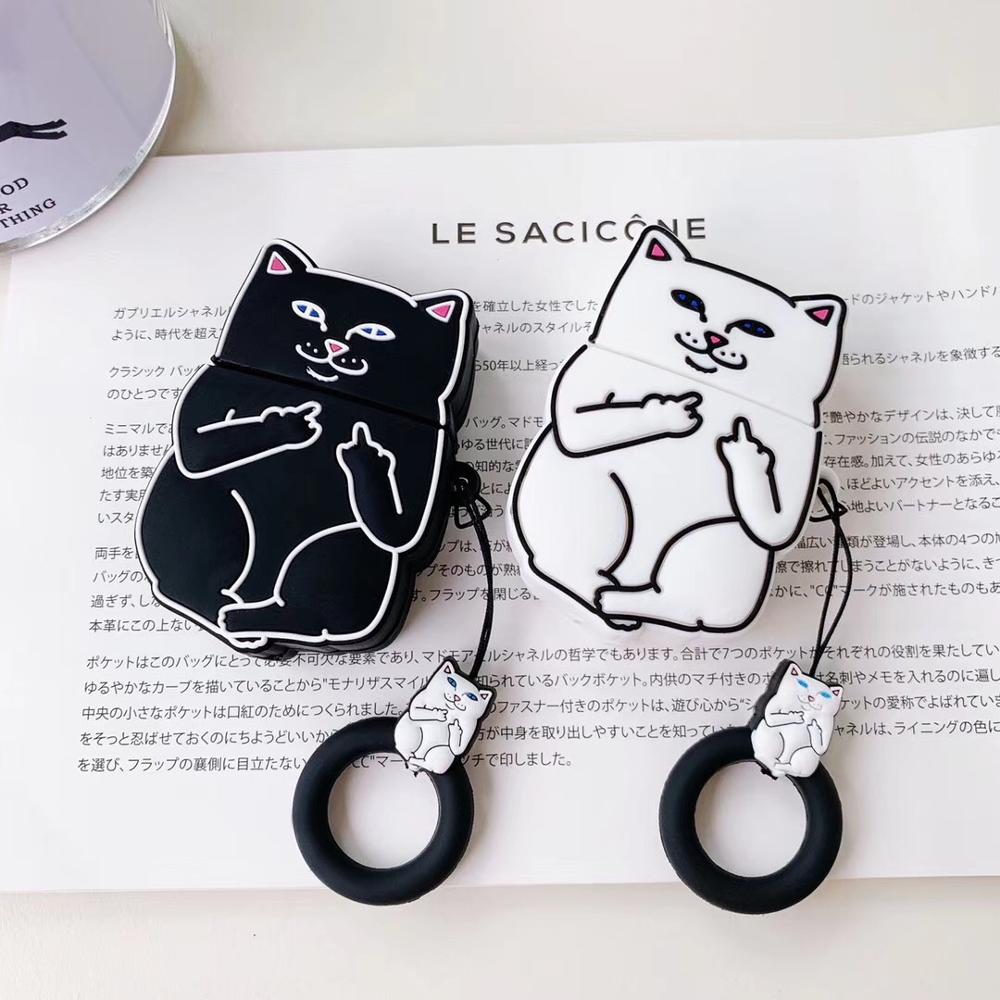 Cartoon Cat AirPods Case by Queendom