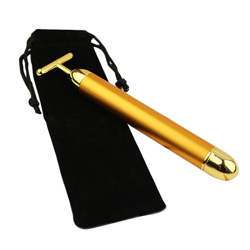 Energy 24K Gold T Beauty Bar Facial Roller Massager by Queendom