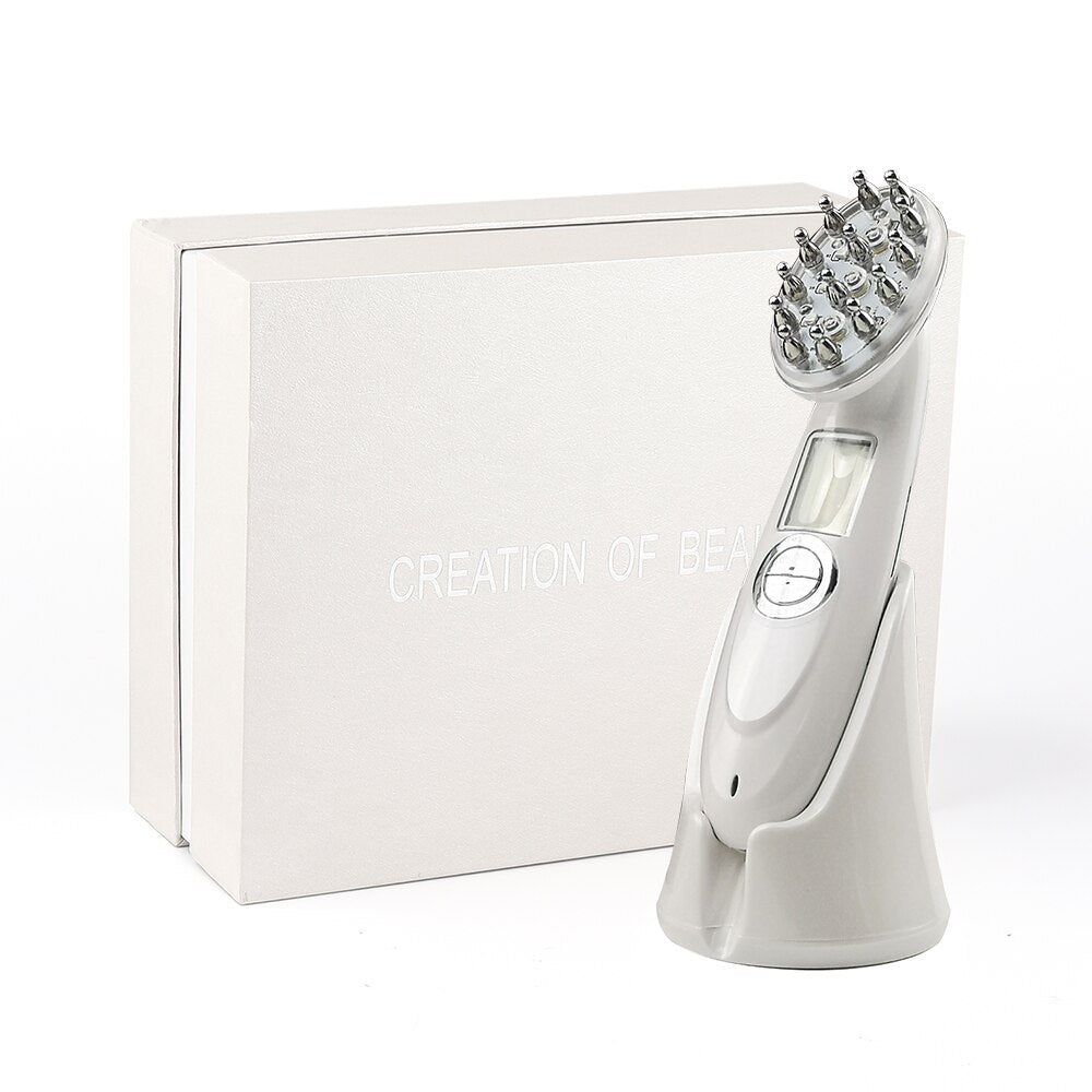 Electric Laser Hair Growth Comb Infrared EMS RF Vibration Massager Microcurrent Hair Care Hair Loss Treatment Hair Regrowth by Queendom