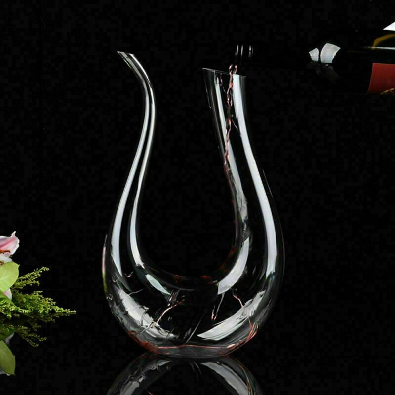 Crystal U-shaped 1500ml Wine Decanter by Queendom