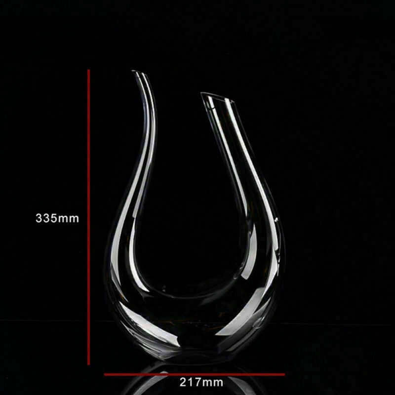 Crystal U-shaped 1500ml Wine Decanter by Queendom