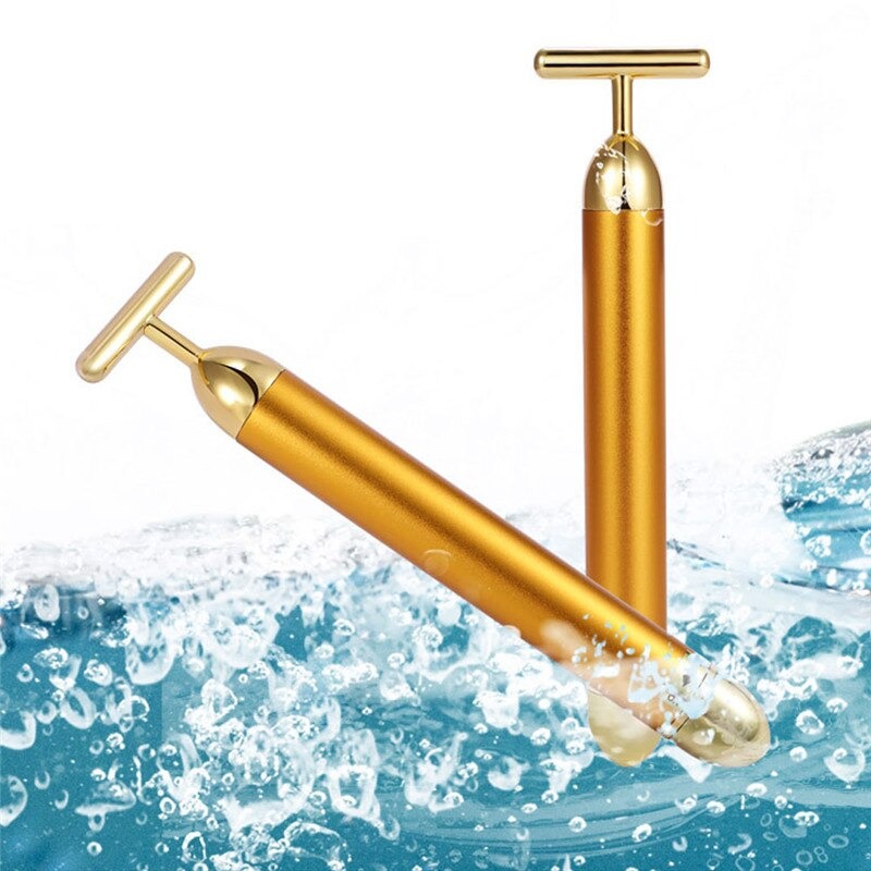 Energy 24K Gold T Beauty Bar Facial Roller Massager by Queendom