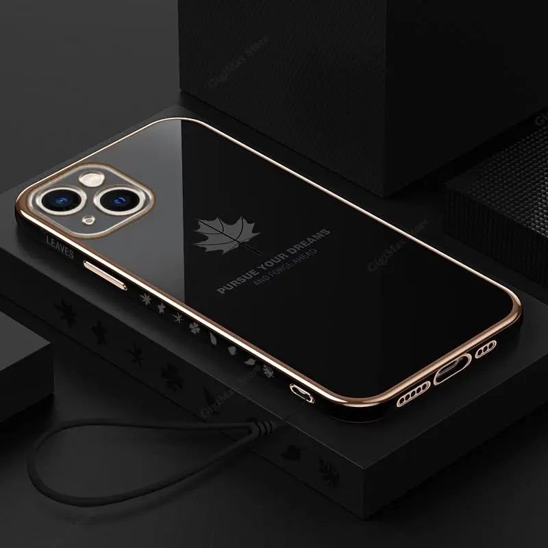 Apple iPhone 14 Anacotte Case with Maple Leaves Plating