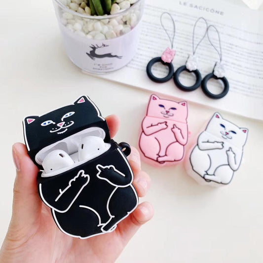 Cartoon Cat AirPods Case by Queendom
