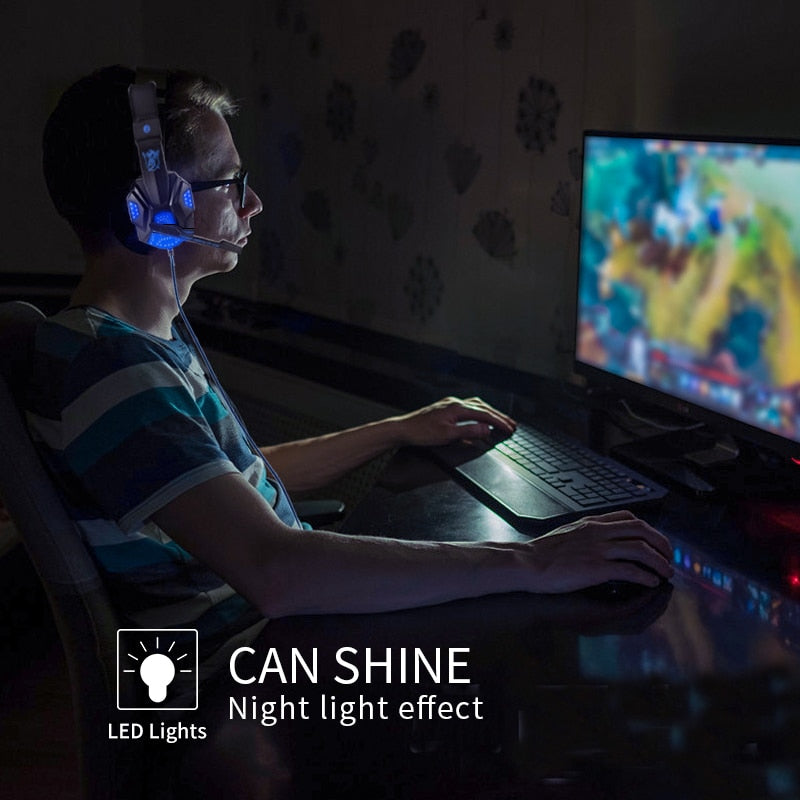 Led Light Wired Gamer Headset by Queendom