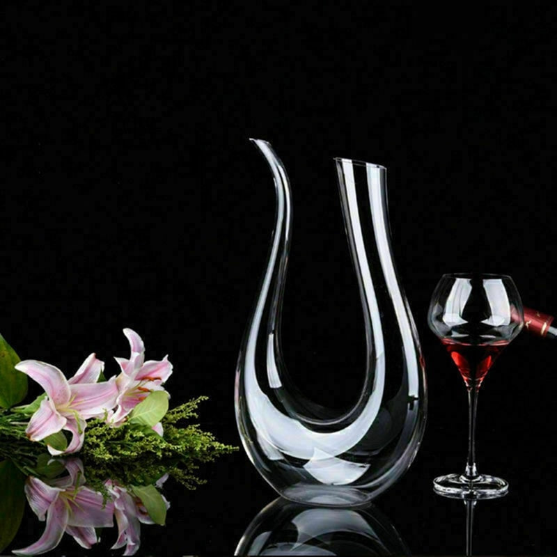 Crystal U-shaped 1500ml Wine Decanter by Queendom