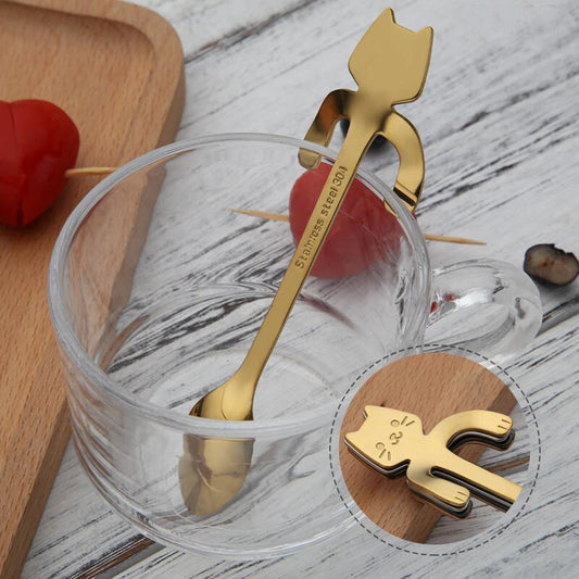 Stainless Steel Cat Teaspoons by Queendom