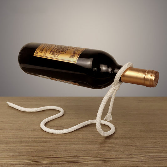Suspended Rope Wine Bottle Holder by Queendom